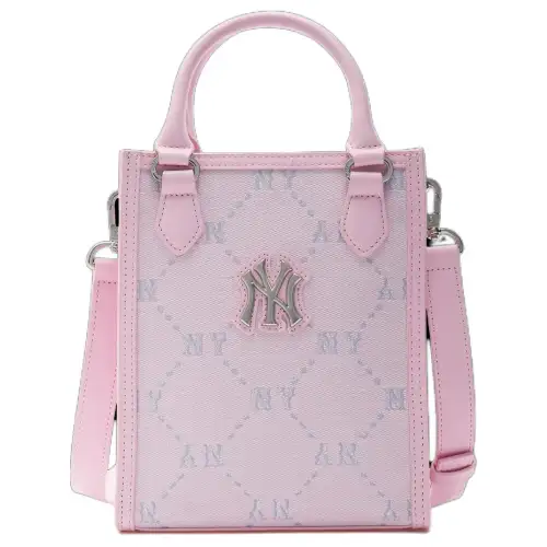 MLB PVC Tote Bag, Shopping Bag, Shoulder Bag, Crossbody Bag, Handbag Mini Women's Pink