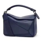 LOEWE Small Puzzle Bag In Satin Calfskin Abyss Blue