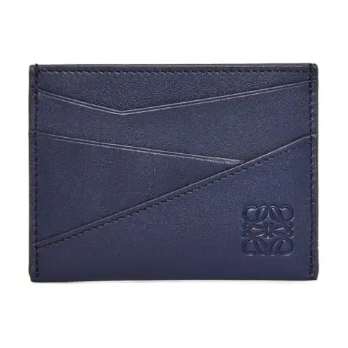 LOEWE Cow Leather Card Holder Men's Dark Blue