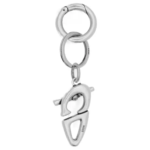 DIOR Brass Keychains Men's Silver