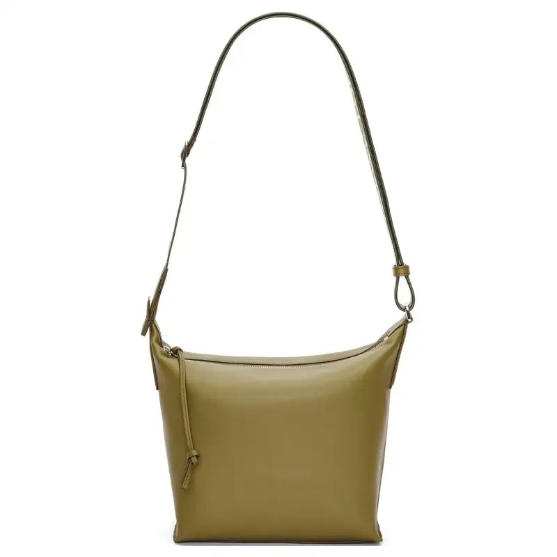 LOEWE Cubi Soft Smooth Cow Leather Shoulder Bag, Crossbody Bag Small Men's Olive