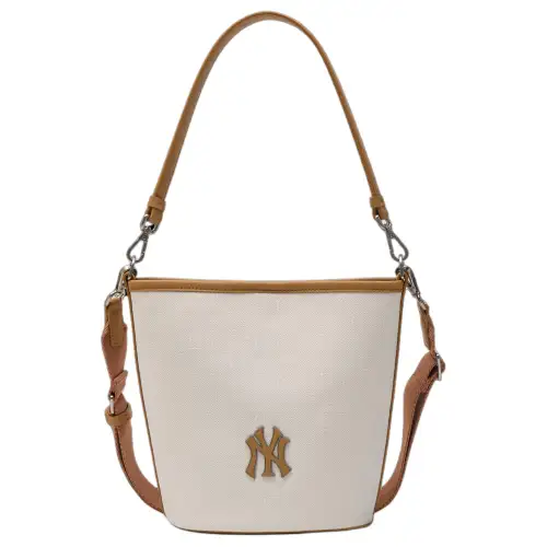 MLB Cotton Bucket Bag, Shoulder Bag, Crossbody Bag, Handbag Medium Unisex Dark Cream