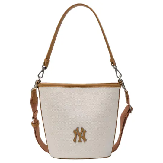 MLB Cotton Bucket Bag, Shoulder Bag, Crossbody Bag, Handbag Medium Unisex Dark Cream