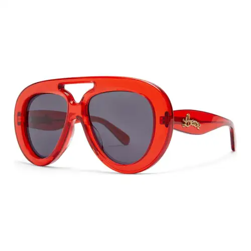 LOEWE Acetate Aviator Sunglasses Unisex Red
