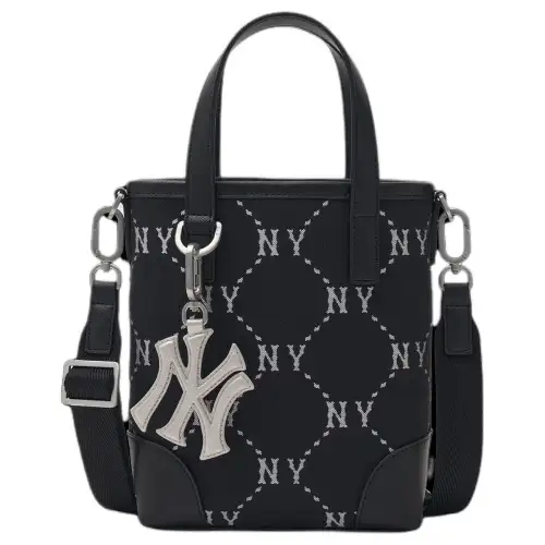 MLB Artificial Leather Shoulder Bag, Crossbody Bag, Handbag, Clutch, Student Backpack Unisex Black