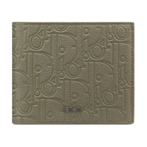 DIOR Leather Wallet Men's Khaki