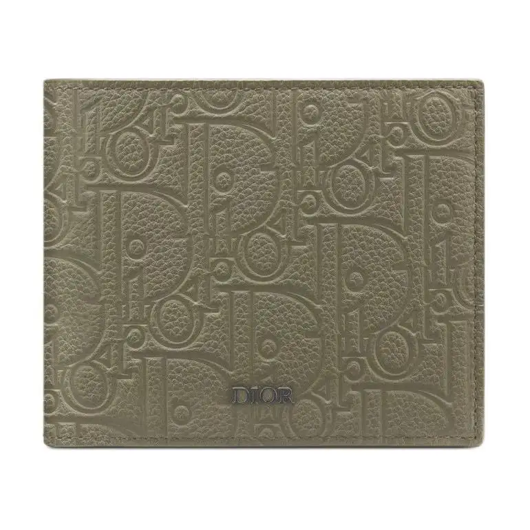 DIOR Leather Wallet Men's Khaki