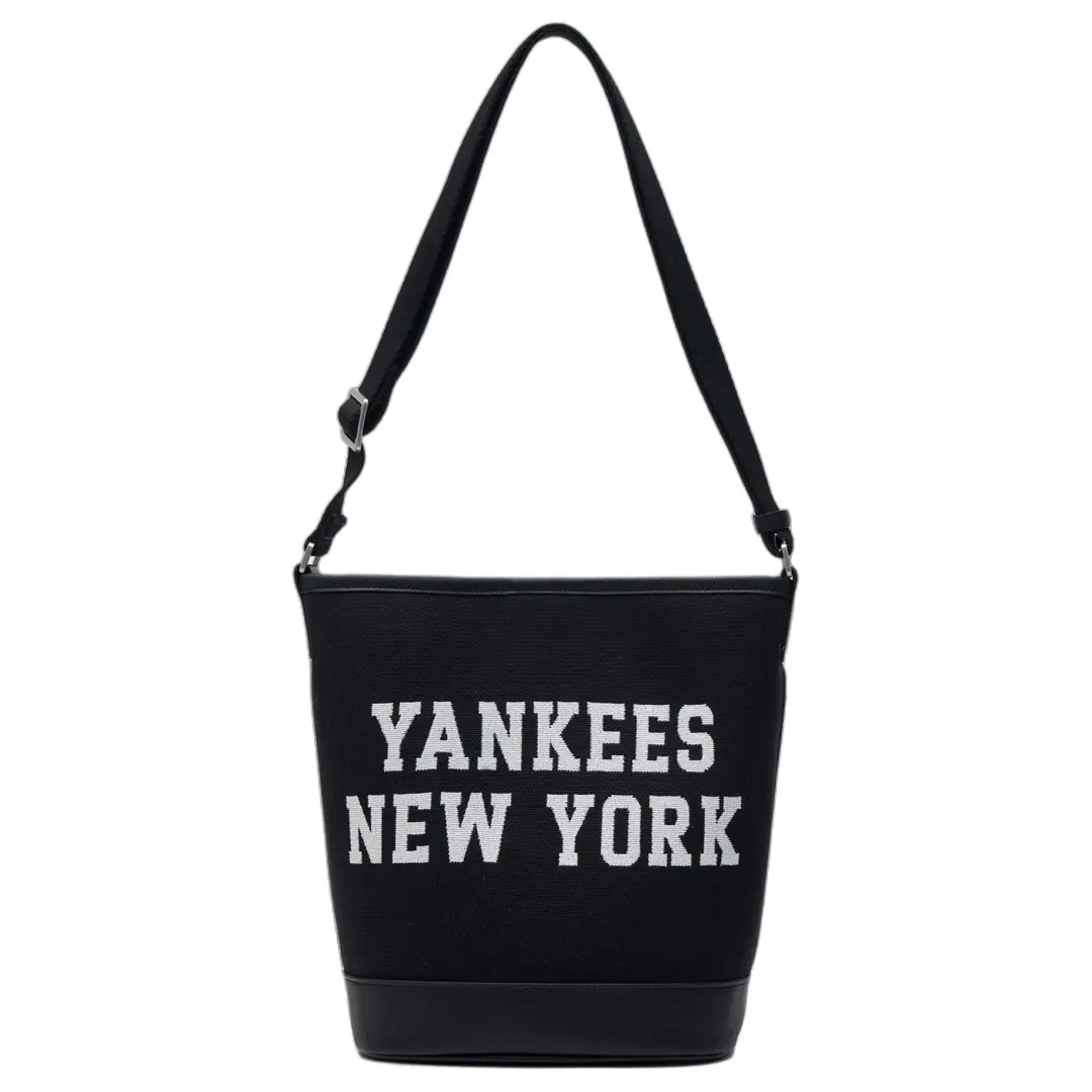 MLB Cotton With Polyester Bucket Bag, Shoulder Bag, Crossbody Bag, Handbag Regular Unisex Black