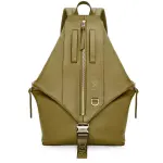LOEWE Cow Leather With Textile Backpack Men's Olive