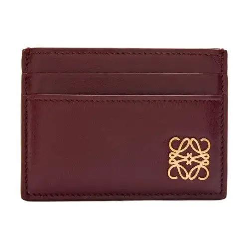 LOEWE Napa Calf Leather Card Holder Women's Dark Burgundy