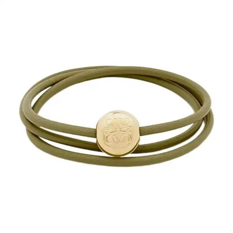 LOEWE Calfskin, Brass Bracelets Women's Green