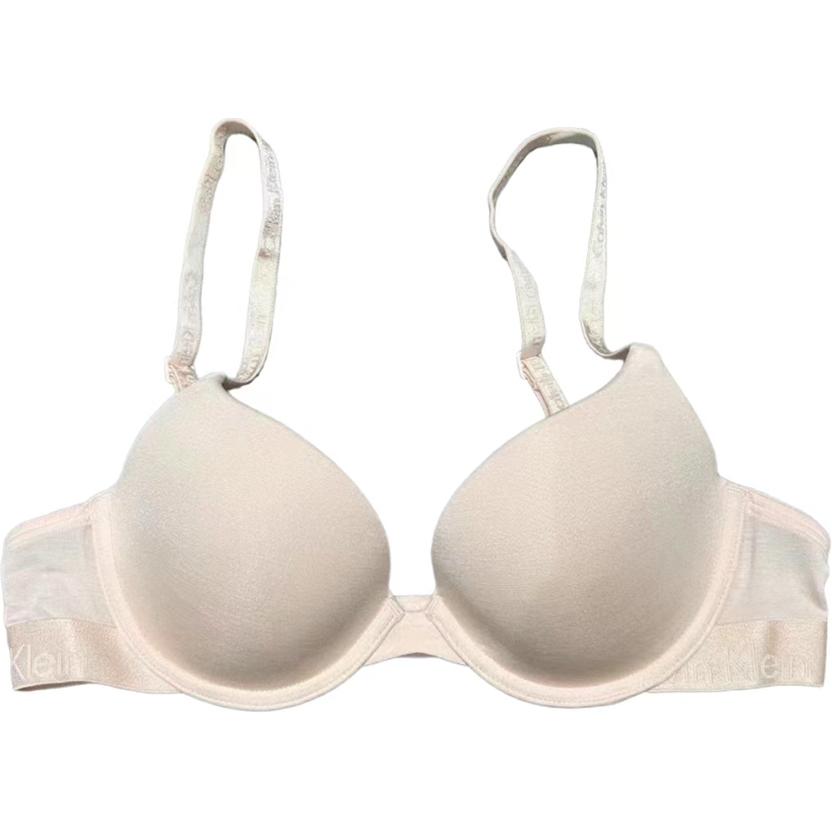 CALVIN KLEIN Logo Straps 3/4 Cup Comfortable Thin Padded Bra Women's Light Pink