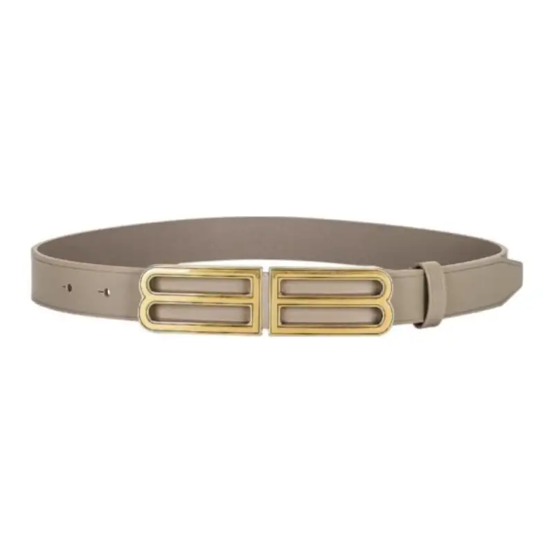 Balenciaga Cow Leather Belts Women's Beige 2.4cm