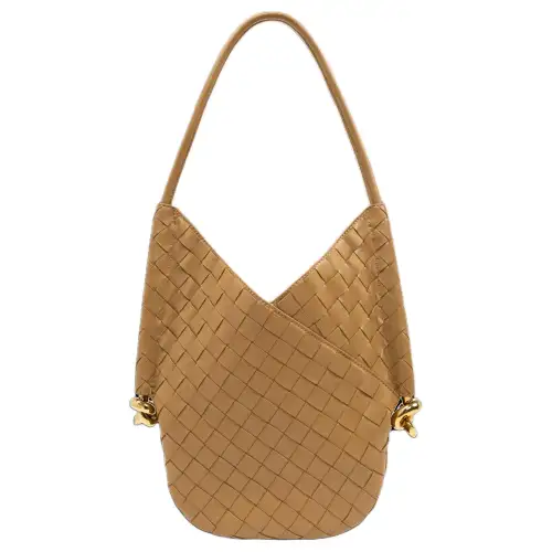 Bottega Veneta Solstice Lambskin Handbag, Shoulder Bag Women's Light Brown