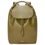 LOEWE Flamenco Shiny Soft Cow Leather Backpack Men's Olive