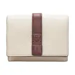 LOEWE Calfskin Wallet Women's Sea Salt & Dark Burgundy