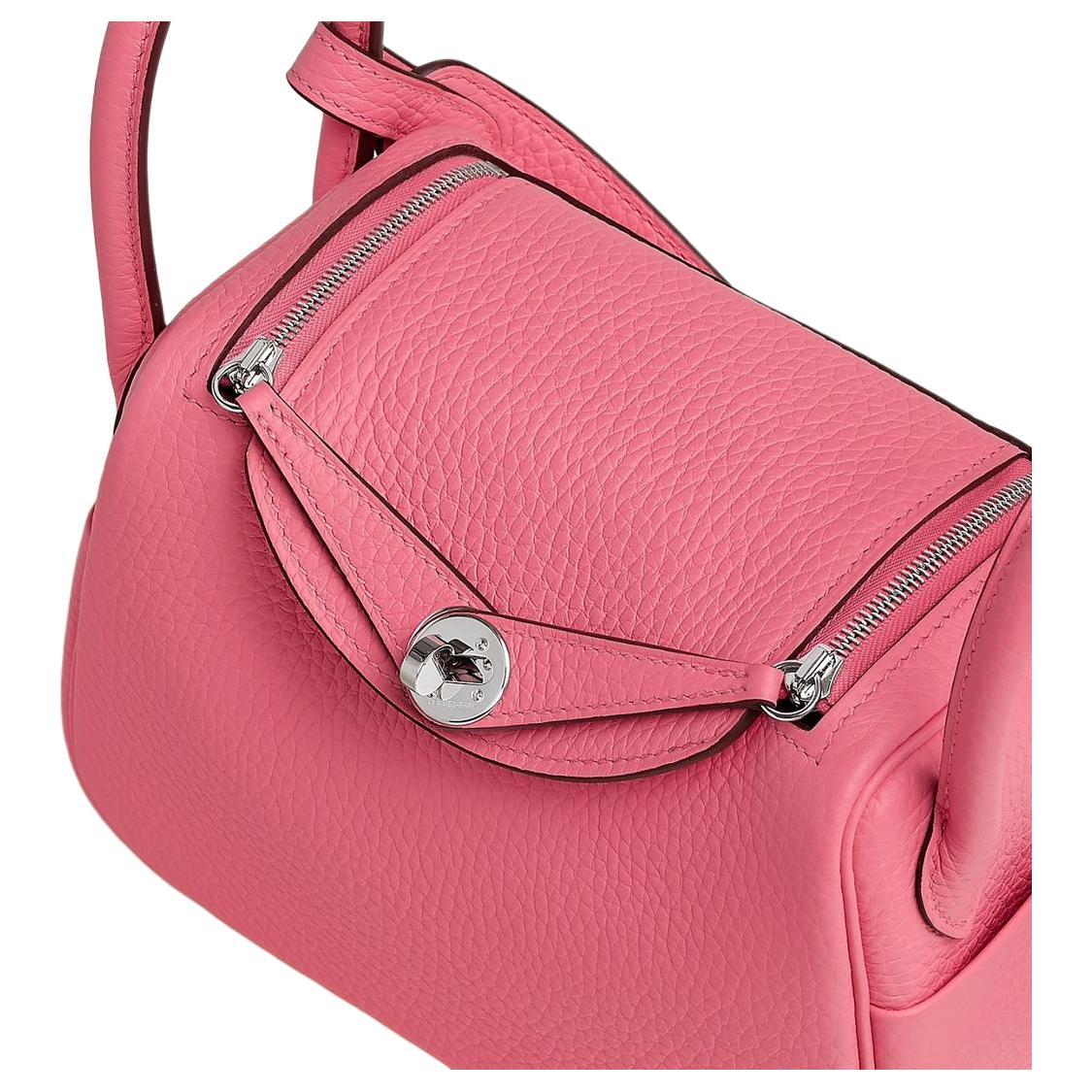 Женская сумка Hermes Lindy 19 (розовая) — фото 4