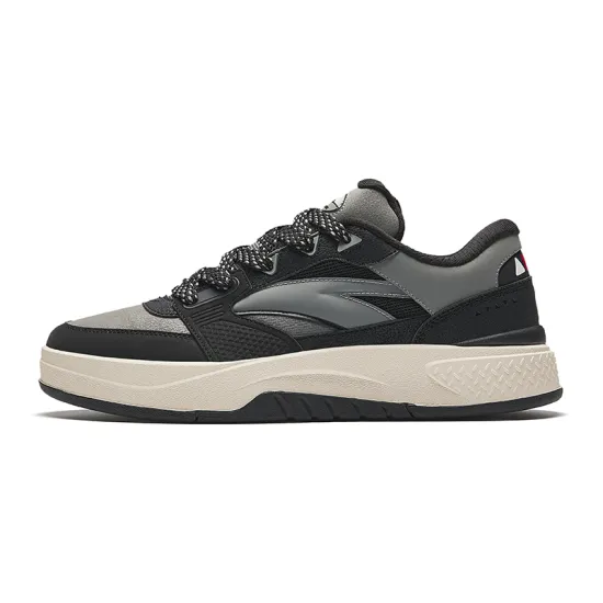 ANTA Skateboard Shoes Men Low-Top Black/Recycling Gray
