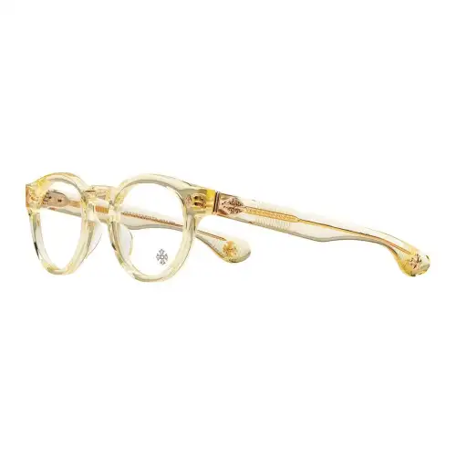 Chrome Hearts Round Eyeglass Frames Unisex Yellow