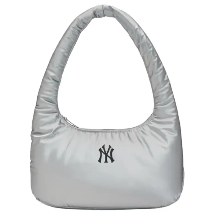 MLB Polyurethane Handbag, Shoulder Bag Regular Women's Silver