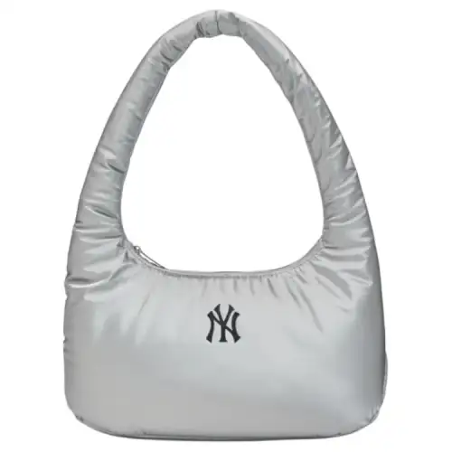 MLB Polyurethane Handbag, Shoulder Bag Regular Women's Silver
