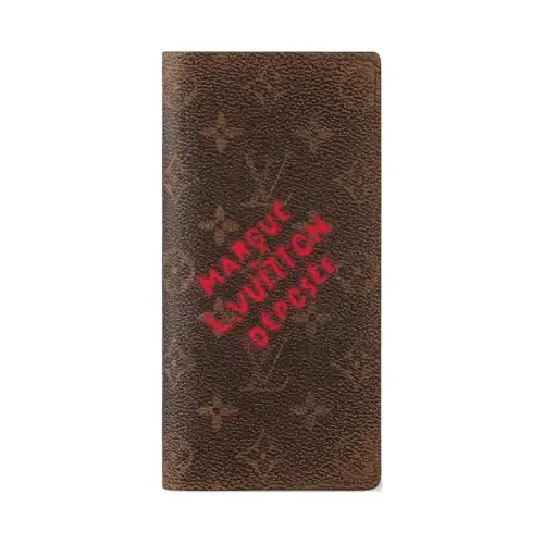 LOUIS VUITTON Brazza Leather Wallet Men's Brown