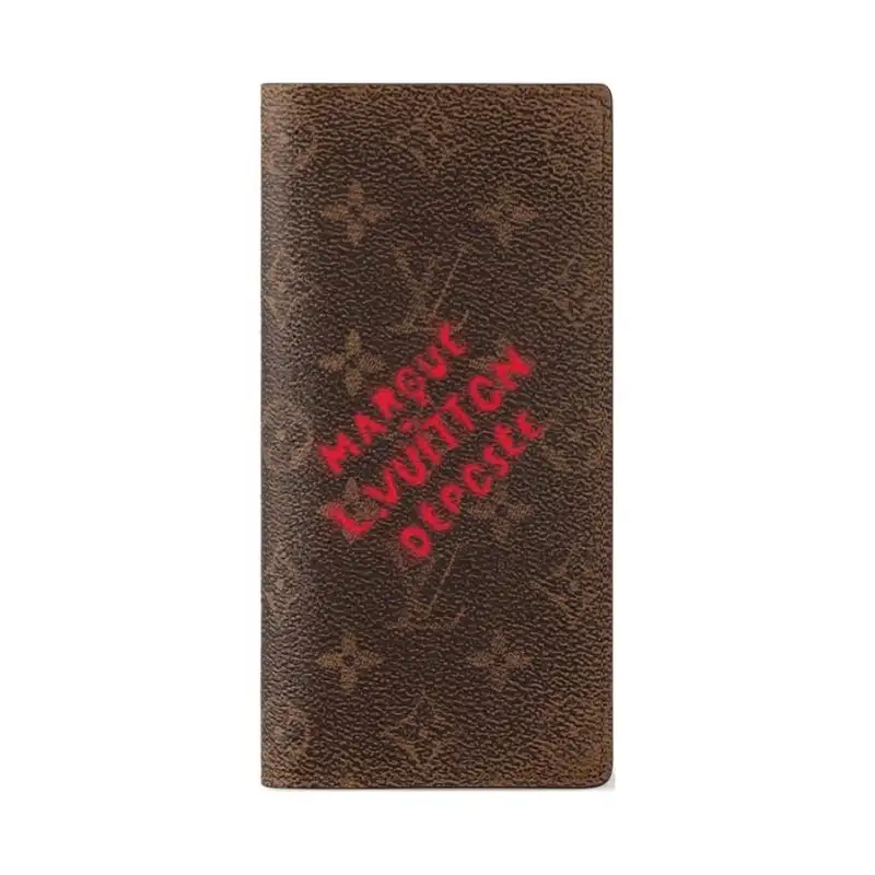 LOUIS VUITTON Brazza Leather Wallet Men's Brown