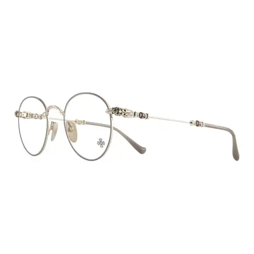 Chrome Hearts Round Eyeglass Frames Unisex Gold