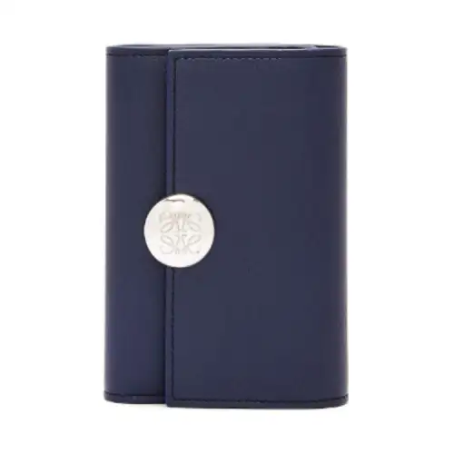 LOEWE Calfskin Wallet Small Women's Dark Blue