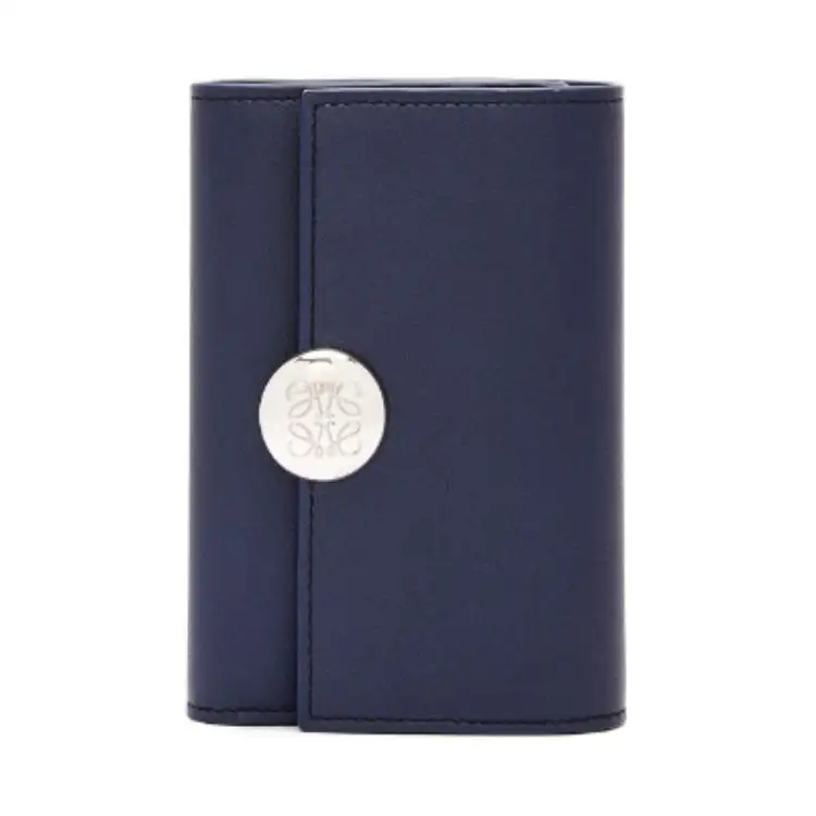 LOEWE Calfskin Wallet Small Women's Dark Blue