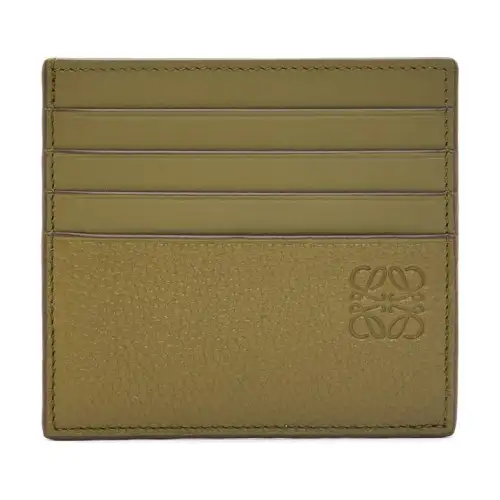 LOEWE Soft Grain Cow Leather Card Holder Men's Olive