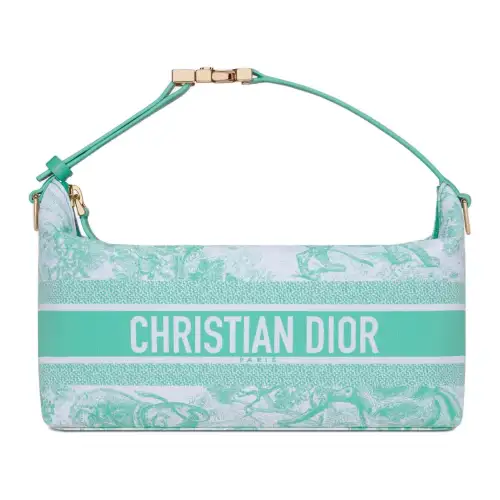 DIOR Dioriviera Technical Fabric Clutch Lunch Bag Medium Women's Mint Green