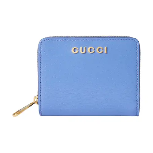 GUCCI Leather Wallet Mini Unisex Light Purple