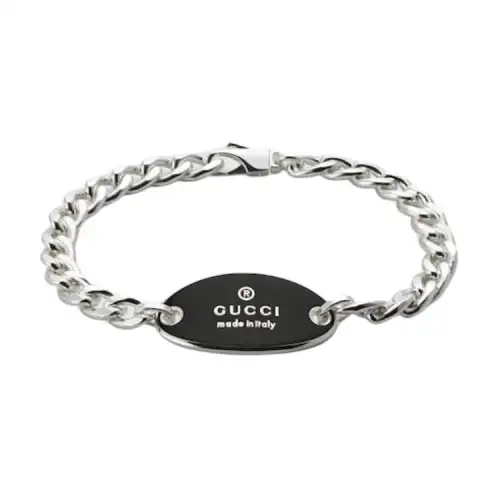 GUCCI 925 Sterling Silver Enamel Bracelets Unisex Silver