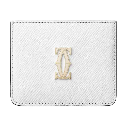 CARTIER C De Cartier Collection Calfskin Card Holder Women's Bright White