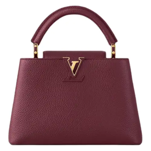 LOUIS VUITTON Capucines Leather Shoulder Bag, Crossbody Bag, Handbag Women's Griotte Red