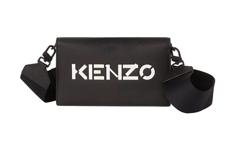 KENZO Leather Crossbody Bag, Shoulder Bag Men's Black