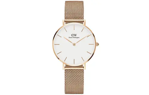 Quartz watch strap stainless steel, white dial, classic fashionable women's watch, quartz mechanism, 32mm, European style