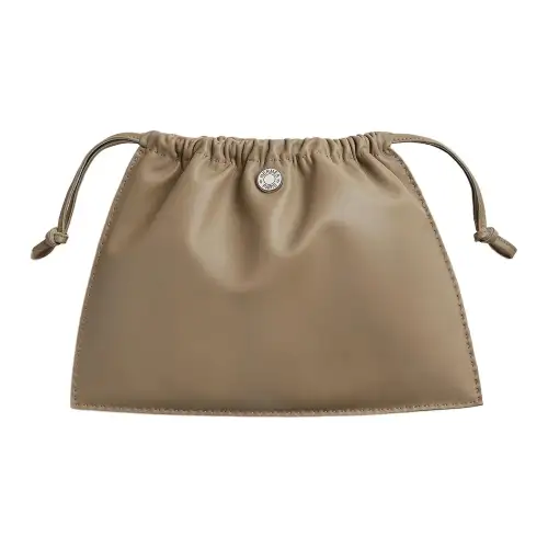 HERMES Pilo Milo Lambskin, Swift Calfskin Clutch Women's Khaki