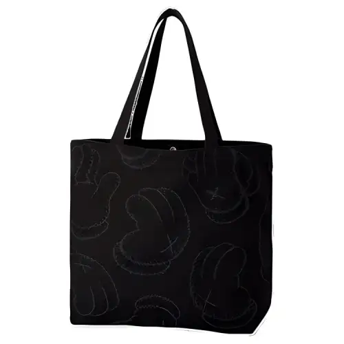 UNIQLO KAWS Collaboration Cotton Canvas Bag, Tote Bag, Shopping Bag, Shoulder Bag Regular Unisex Black