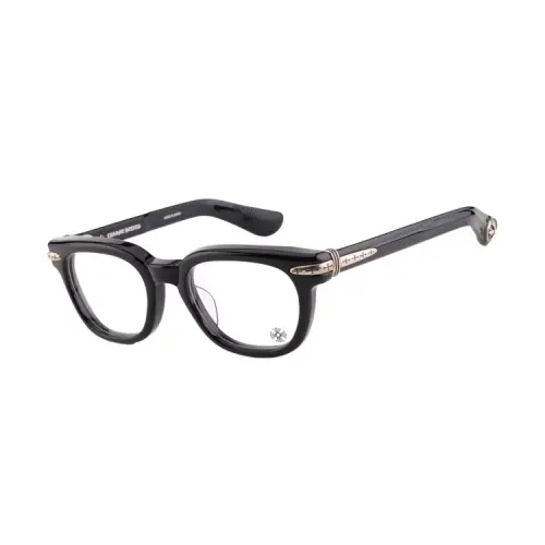 Chrome Hearts Plate Frame 925 Sterling Silver Rectangular Eyeglass Frames Unisex Black