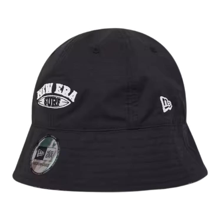 Панама New Era Bucket Hat (черно-зеленая)