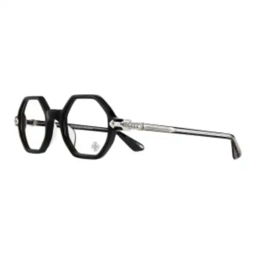 Chrome Hearts Irregular Shape Eyeglass Frames Unisex Black