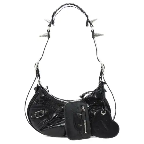 Balenciaga Le Cagole Lambskin Crossbody Bag, Shoulder Bag Mini Women's Black