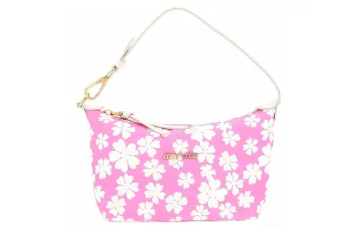 MIU MIU Spirit Calfskin Detail One Shoulder Handbag Mini Women's Pink & White