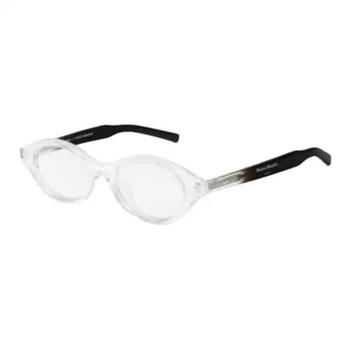 Maison Margiela Brand Logo Acetate Oval Eyeglass Frames Men's Transparent