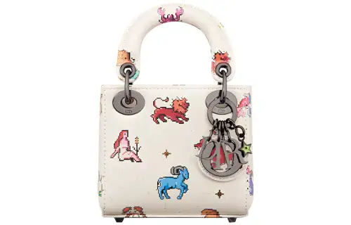 DIOR Lady Dior Cow Leather Handbag, Shoulder Bag, Crossbody Bag, Handbag Extra Mini Women's Milk White