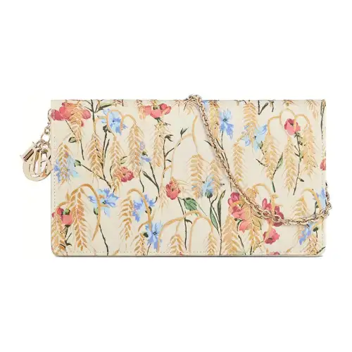 DIOR Cow Leather Handheld Crossbody Bag, Shoulder Bag Women's Beige