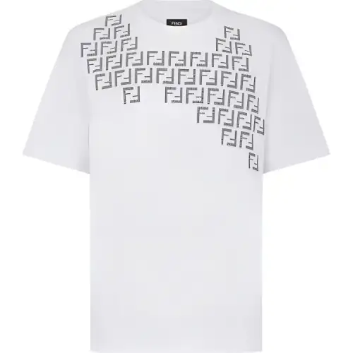 FENDI Monogram Printed Crewneck T Shirt