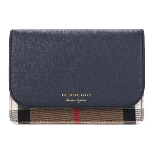 Burberry Cotton With Leather Shoulder Bag, Crossbody Bag Regular Women's Ink Blue